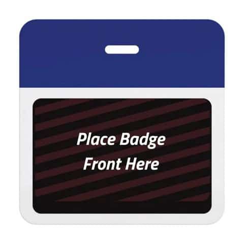 TEMPbadge® Expiring Visitor Badge Clip-on BACK, Reflex Blue