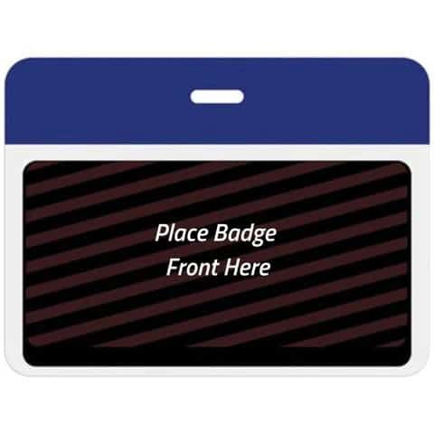 TEMPbadge® Large Expiring Visitor Badge Clip-on BACK, Reflex Blue