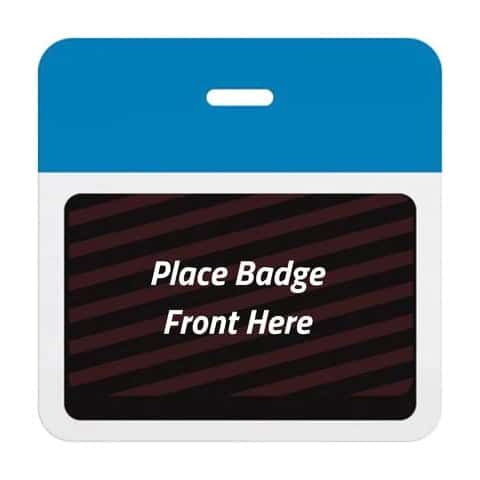 TEMPbadge® Expiring Visitor Badge Clip-on BACK, Process Blue