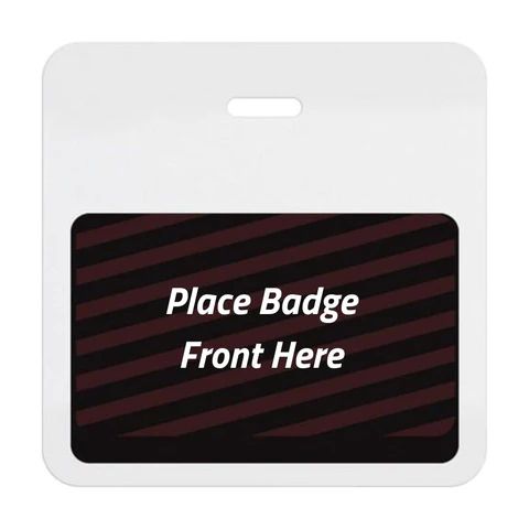 TEMPbadge Expiring Visitor Badge Clip-on BACK, White, Box of 1000