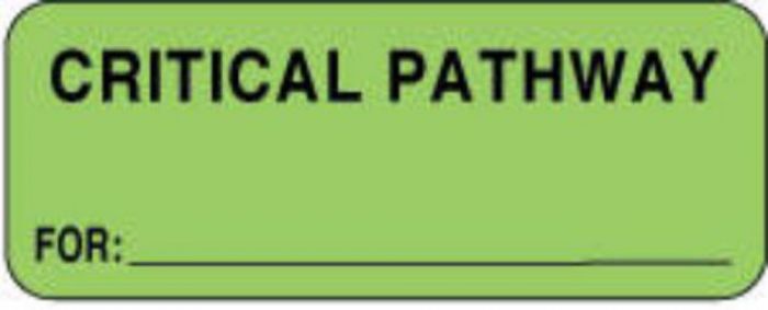 Label Paper Permanent Critical Pathway  2 1/4"x7/8" Fl. Green 1000 per Roll