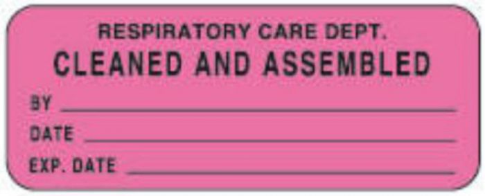 Label Paper Permanent Respiratory Care 2 1/4" x 7/8", Fl. Pink, 1000 per Roll