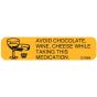 Communication Label (Paper, Permanent) Avoid Chocolate 1 9/16" x 3/8" Goldenrod - 500 per Roll, 2 Rolls per Box