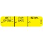 Communication Label (Paper, Permanent) Date Opened 1 9/16" x 3/8" Yellow - 500 per Roll, 2 Rolls per Box