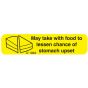 Communication Label (Paper, Permanent) Take with Food 1 9/16" x 3/8" Yellow - 500 per Roll, 2 Rolls per Box