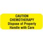 Communication Label (Paper, Permanent) Caution Chemo 1 11/16" x 5/8" Yellow - 450 per Roll, 2 Rolls per Box