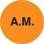 Communication Label (Paper, Permanent) A.M. Orange - 1000 per Roll, 2 Rolls per Box
