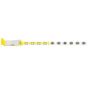 SECURLINE® BLOOD WRISTBAND POLY SYNTHETIC HYBRID, BARCODE TAIL WITH ALPHA NUMERIC LABELS ON BAND 3 1/4" X 11" ADULT YELLOW - 150 BANDS PER BOX