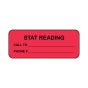 Lab Communication Label (Paper, Permanent) Stat Reading Call  2 1"/2"x1 Fluorescent Red - 1000 per Roll