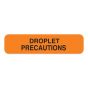 Label Paper Removable Droplet Precautions 1-1/4" x 3/8", Fl. Orange, 1000 per Roll