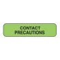 Label Paper Removable Contact Precautions 1 1/4" x 3/8", Fl. Green, 1000 per Roll