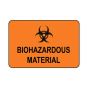 Hazard Label (Paper, Permanent) Biohazardous Material  3"x2" Fluorescent Orange - 500 Labels per Roll