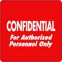 Label Paper Permanent Confidential for 3" Core 2"x2 Red 500 per Roll