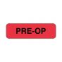 Lab Communication Label (Paper, Permanent) Pre-op  1 1/4"x3/8" Fluorescent Red - 1000 per Roll