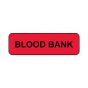 Lab Communication Label (Paper, Permanent) Blood Bank  1 1/4"x3/8" Fluorescent Red - 1000 per Roll