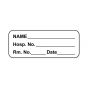 Lab Communication Label (Paper, Permanent) Name___ Hosp.  2 1/4"x7/8" White - 1000 per Roll