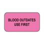 Lab Communication Label (Paper, Permanent) Blood OutDates Use  1 5/8"x7/8" Fluorescent Pink - 1000 per Roll