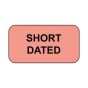 Lab Communication Label (Paper, Permanent) Short Dated  1 5/8"x7/8" Fluorescent Pink - 1000 per Roll