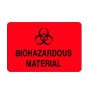 Hazard Label (paper, Permanent) Biohazardous Material   3" X 2" Fluorescent Red - 500 Labels Per Roll