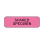 Lab Communication Label (Paper, Permanent) ShaRed Specimen  1 1/4"x3/8" Fluorescent Pink - 1000 per Roll