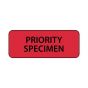 Lab Communication Label (Paper, Permanent) Priority Specimen  2 1/4"x7/8" Fluorescent Red - 1000 per Roll