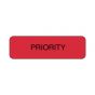 Lab Communication Label (Paper, Permanent) Priority  1 1/4"x3/8" Fluorescent Red - 1000 per Roll