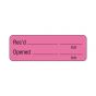 Lab Communication Label (Paper, Permanent) Recd ___  1 1/2"x1/2" Fluorescent Pink - 1000 per Roll