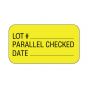 Lab Communication Label (Paper, Permanent) Lot # ___  1 5/8"x7/8" Yellow - 1000 per Roll