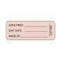 Lab Communication Label (Paper, Permanent) Date Prep. ___  2 1/4"x7/8" Tan - 1000 per Roll