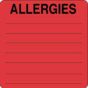 Label Paper Permanent Allergies  2 1/2"x2 1/2" Fl. Red 500 per Roll
