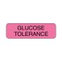 Lab Communication Label (Paper, Permanent) Glucose Tolerance  1 1/4"x3/8" Fluorescent Pink - 1000 per Roll