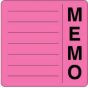 Label Paper Removable Memo 2 1/2" x 2 1/2", Fl. Pink, 500 per Roll