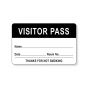 Visitor Pass Label Paper Removable "Visitor Pass Name" 1-1/2" Core 2-3/4" x 1-3/4" Black, 1000 per Roll