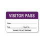 Visitor Pass Label Paper Removable "Visitor Pass Name" 1-1/2" Core 2-3/4" x 1-3/4" Purple, 1000 per Roll