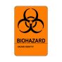 Hazard Label (Paper, Permanent) Biohazardhazard  2"x3" Fluorescent Orange - 500 Labels per Roll