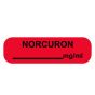 Anesthesia Label (Paper, Permanent) Norcuron mg/ml 1 1/4" x 3/8" Fluorescent Red - 1000 per Roll