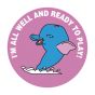 Label Pediatric Award Sticker Paper Permanent I'm All Well and Ready Purple, 250 per Roll