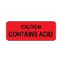Hazard Label (Paper, Permanent) Caution Contains  2 1/4"x7/8" Fluorescent Red - 1000 Labels per Roll