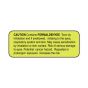 Hazard Label (Paper, Permanent) Caution Contains  2"x3/4" Fluorescent Yellow - 1000 Labels per Roll