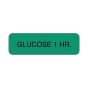 Lab Communication Label (Paper, Permanent) Glucose 1 Hr.  1 1/4"x3/8" Green - 1000 per Roll
