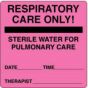 Label Paper Permanent Respiratory Care 2 1/2" x 2 1/2", Fl. Pink, 500 per Roll