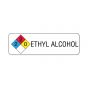 Hazard Label (Paper, Permanent) 3 0 0 Ethyl Alcohol  2 7/8"x7/8" White - 1000 Labels per Roll