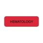 Lab Communication Label (Paper, Permanent) Hematology  1 1/4"x3/8" Fluorescent Red - 1000 per Roll