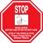 Label Paper Permanent Stop Wash Hands, Red, 50 per Package