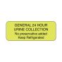 Lab Communication Label (Paper, Permanent) General 24-hour  2 1/4"x7/8" Fluorescent Yellow - 1000 per Roll