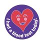 Label Pediatric Award Sticker Paper Permanent I Had a Blood Test Purple, 250 per Roll