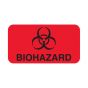 Hazard Label (Paper, Permanent) Biohazardhazard  3"x2" Fluorescent Red - 500 Labels per Roll