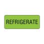 Lab Communication Label (Paper, Permanent) Refrigerate  2 1/4"x7/8" Fluorescent Green - 1000 per Roll