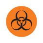 Hazard Label (Paper, Permanent)  Fluorescent Orange - 1000 Labels per Roll
