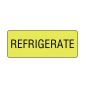 Lab Communication Label (Paper, Permanent) Refrigerate  2 1/4"x7/8" Fluorescent Yellow - 1000 per Roll